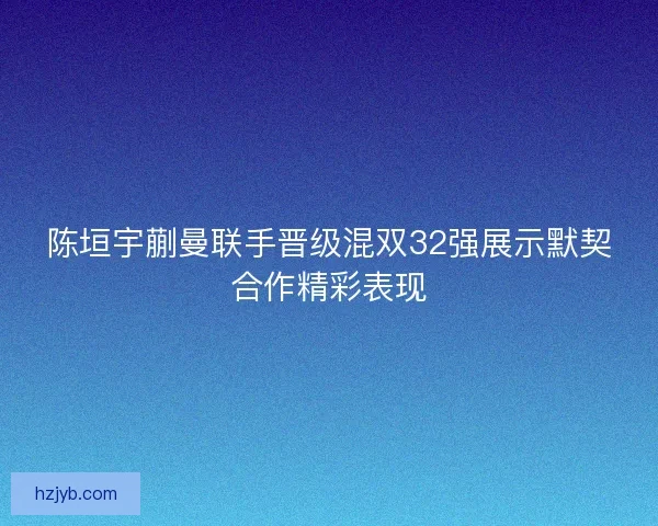陈垣宇蒯曼联手晋级混双32强展示默契合作精彩表现