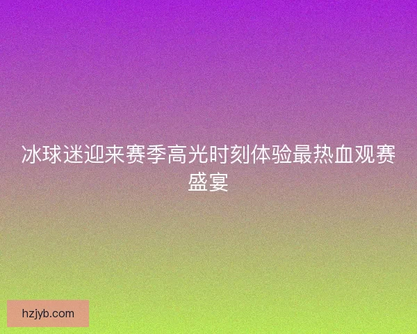 冰球迷迎来赛季高光时刻体验最热血观赛盛宴